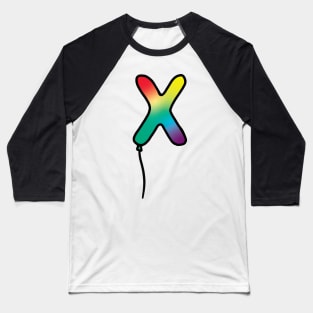 Initial Monogram Balloon Letter X Baseball T-Shirt